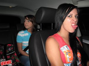 Hayley Haynes and Lexi Bloom have fun at a party on GF Revenge