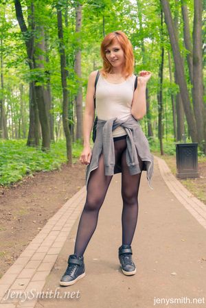 Jeny Smith Pantyhose In Public