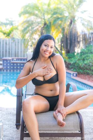 Cassie Taylor Busty Brunette Black Bikini Cosmid