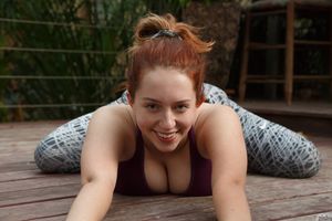 Kelsey Berneray Busty Redhead Doing Yoga Zishy