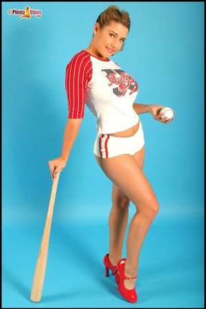 Erica Campbell Naked Baseball Pinup