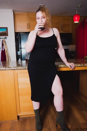 Lana Del Lust in Black Dress And Bourbon