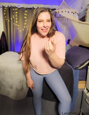 Lana Del Lust in Blue Yoga Pants Pink Pussy