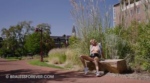 Rachel in Campus Flashing at Braless Forever