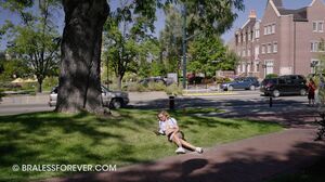 Rachel in Campus Flashing at Braless Forever