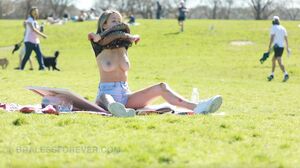 Rachel in Campus Flashing at Braless Forever