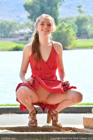 Myra in Red Dress Upskirt at FTV Girls