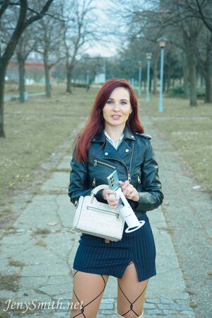 Jeny Smith in Pantyhose With Prints