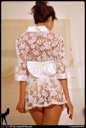 Kt So Lace White Asian Outfit in 12 high res pictures