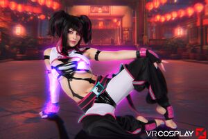 Jewelz Blu in Street Fighter VI Juri A XXX Parody at VR Cosplay X