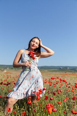 Sumiko in Poppy Field at MetArt
