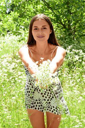 Alina in Floral Frolic at MetArt