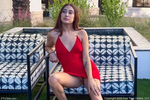 Krystal Flashes Pussy In Red Dress for FTV Girls
