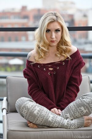 Emma York Wears Just Leg Warmers