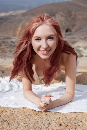 Lilly Mays Redhead Sunlit Devotion Outside