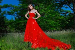 Elle Tan MetArt Ravishing In Rouge Sexy Red Dress