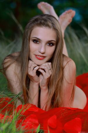 Elle Tan MetArt Ravishing In Rouge Sexy Red Dress