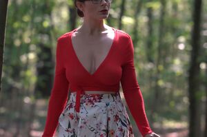 Busty Brunette Cleavage Michel Chloe