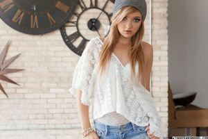 Melody Vee in Tiny Denim Shorts