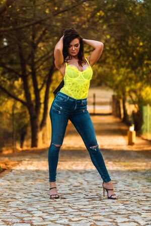 Nicole B in Glistening Yellow at Hayleys Secrets