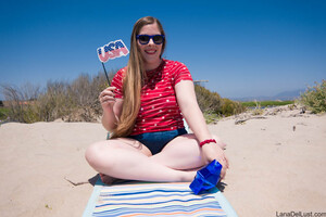 Lana Del Lust in July 4th Beach Babe