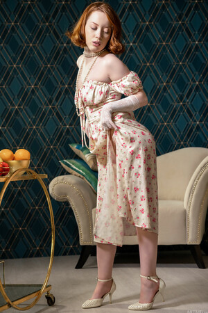 Lottie Magne in Lace and Pearls at Metart