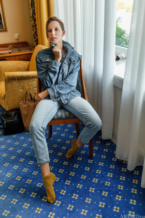 Giselle in Gold Lingerie at Met Art