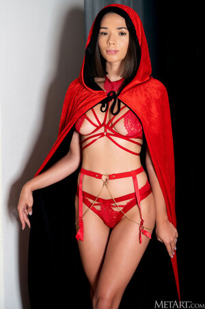 Eve Sweet in Red Lingerie at Met Art