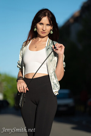 Jeny Smith in Camel Toe Leggings