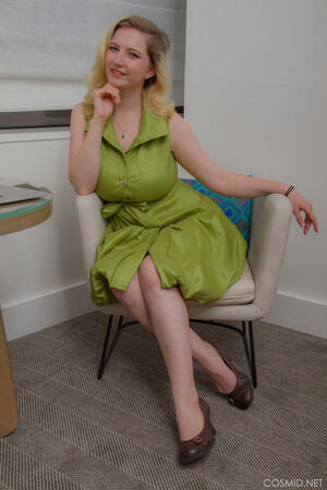Mim Turner in Mim's Green Dress at Cosmid