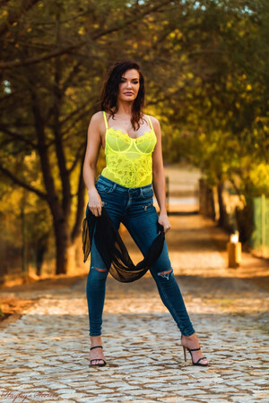 Nicole B in Glistening Yellow at Hayleys Secrets